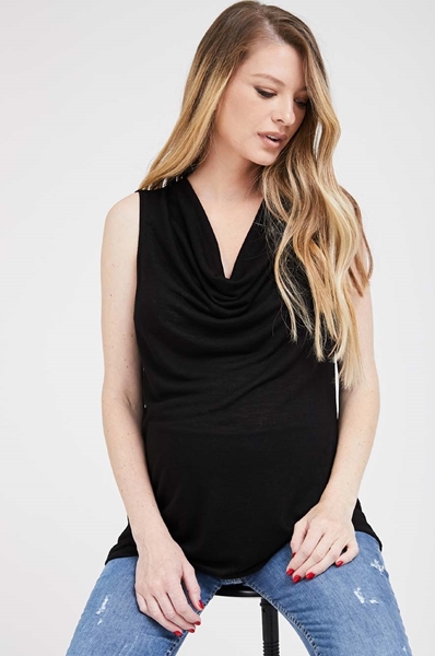 Picture of Draped Sleeveless Top Black