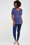 Picture of Val Maternity Linen T-shirt Blue