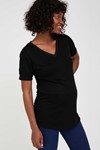 Picture of Val Maternity Linen T-shirt Black