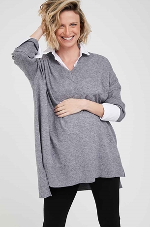 Picture of Maternity Knit Sweater Kelly Grey