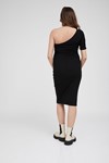 Picture of RIBBED ONE SHOULDER MATERNITY DRESS BLACK