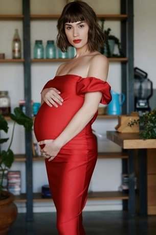 Picture of MARILYN MONROE EVENING MATERNITY DRRESS RED